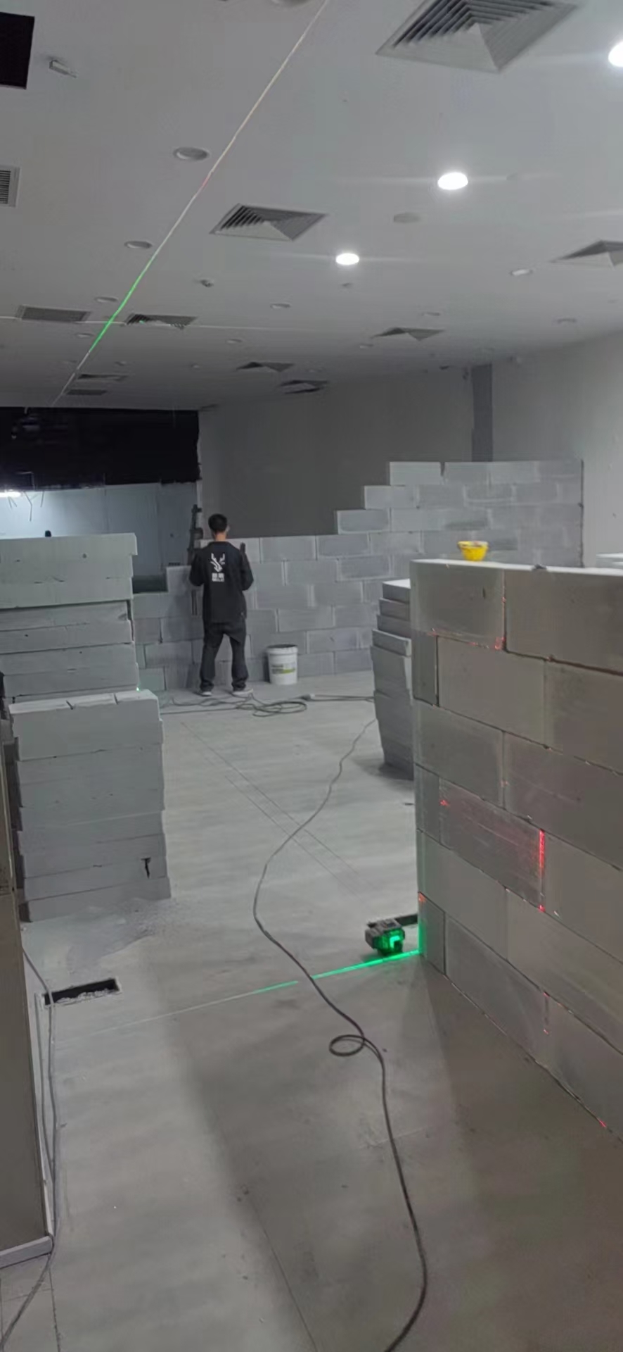 轻质砖隔墙施工现场